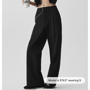 ALO Yoga Classic Black Wide-Leg Trousers NWT